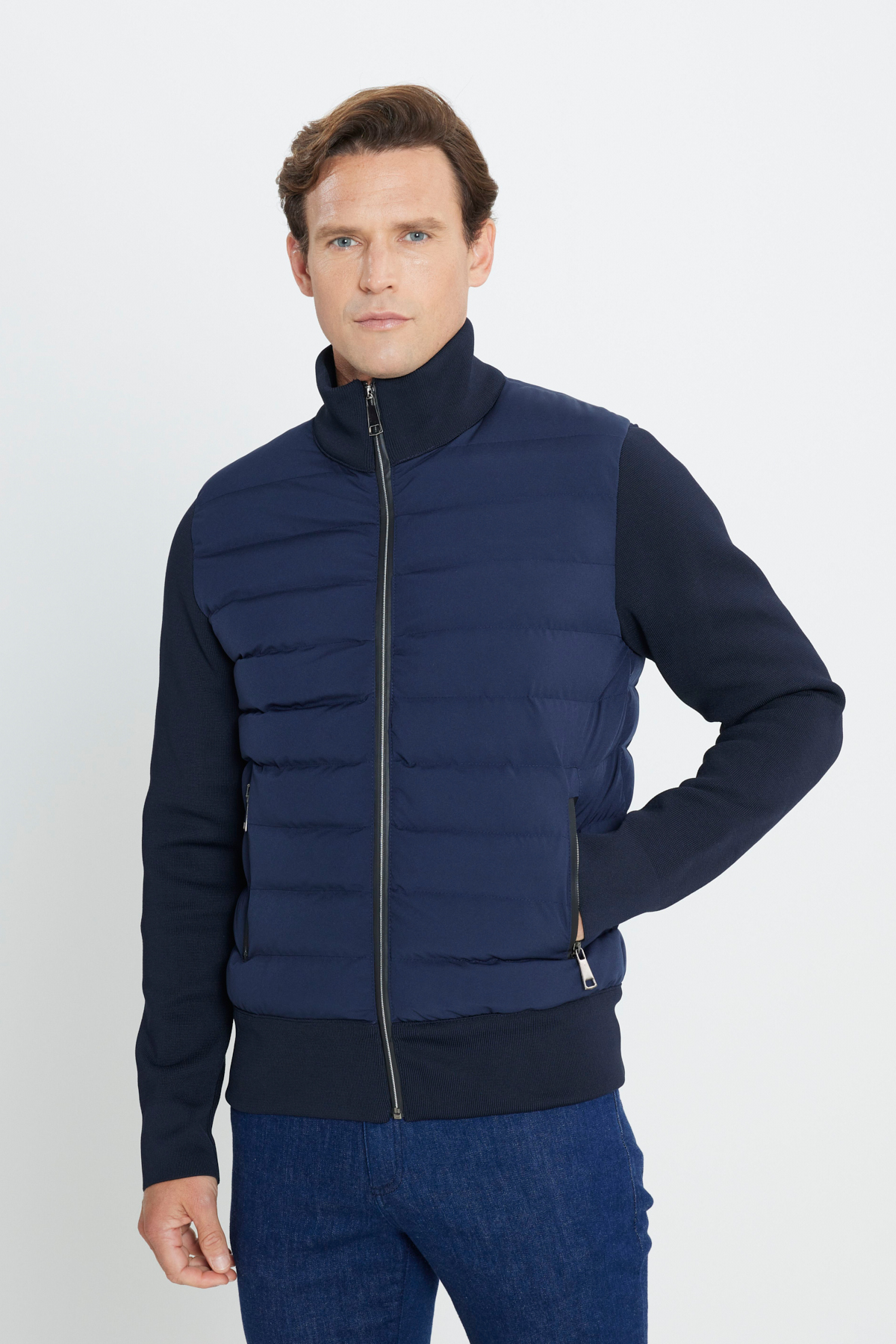 AC&Co / Altınyıldız Classics Mantel Mit Stehkragen Und Normaler Passform In Marineblau für Herren - M