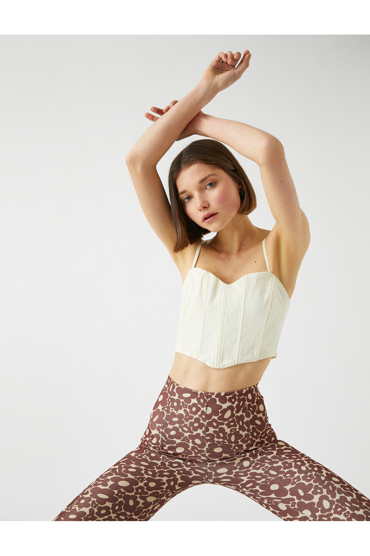 Koton Korsett Bustier Mit Dünnen Trägern Und Herzförmigem Ausschnitt für Damen - 34