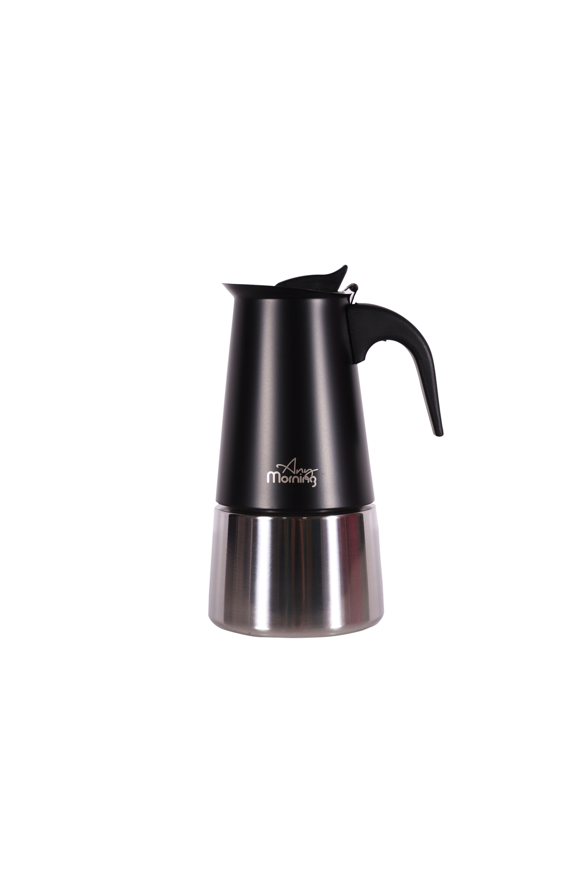 Any Morning Espressomaschine, Espressomaschine, Edelstahl, Induktion, Mokkakanne, 300 Ml, Schwarz Fe001-6 - One Size