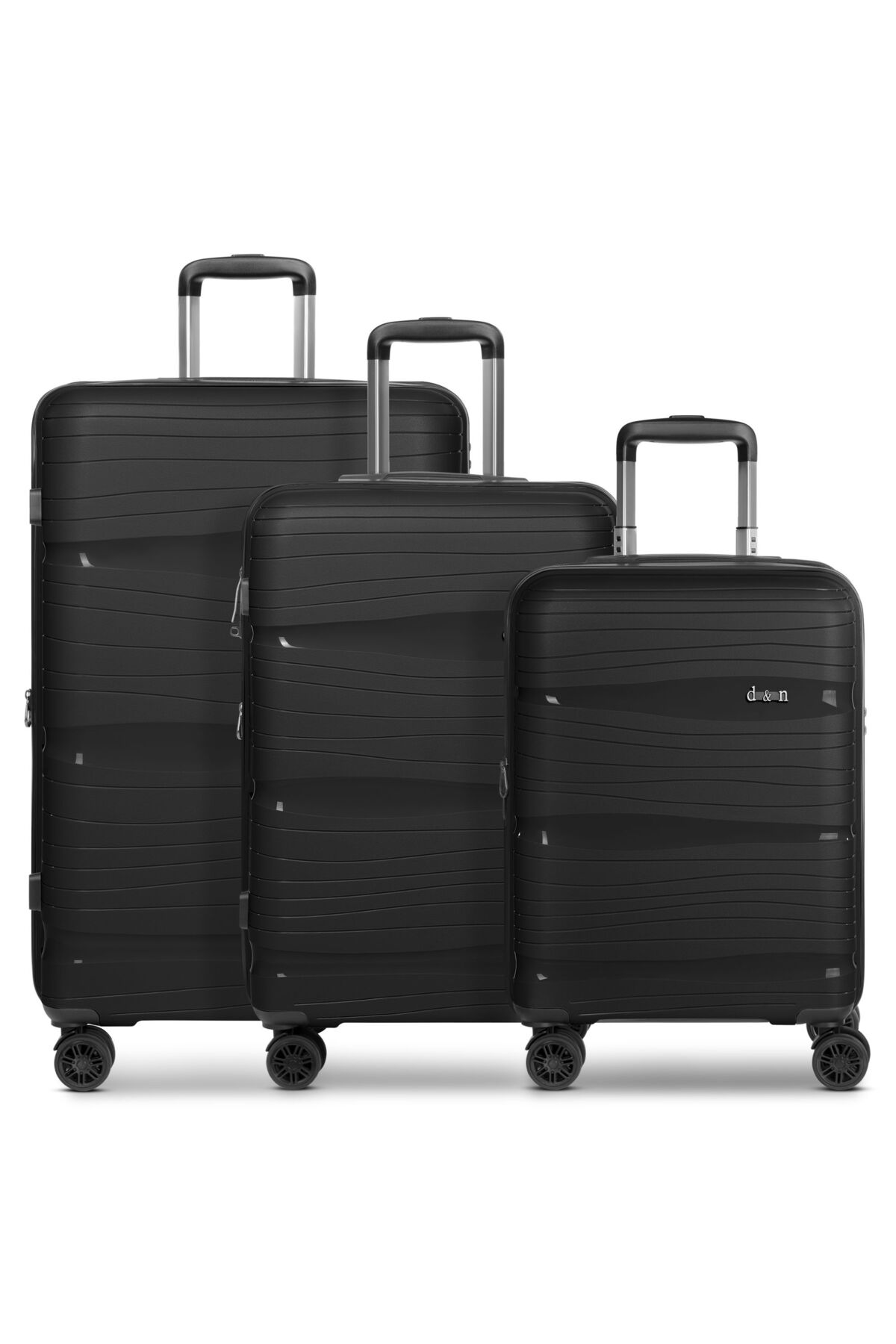 D&N Travel Line 4300-plus 4 Rad Kofferset 3-teilig Mit Dehnfalte für Herren - One Size