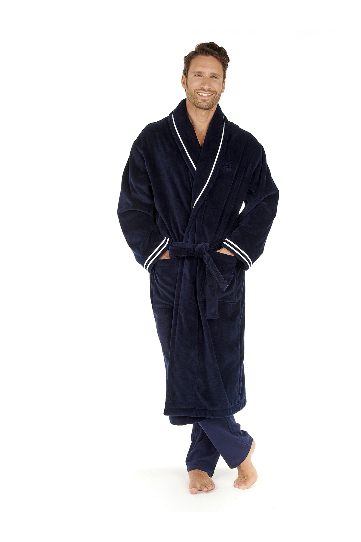 HOM Bademantel Estaque Bade-mantel Sauna Morgen-mantel Lounge für Herren - 2XL