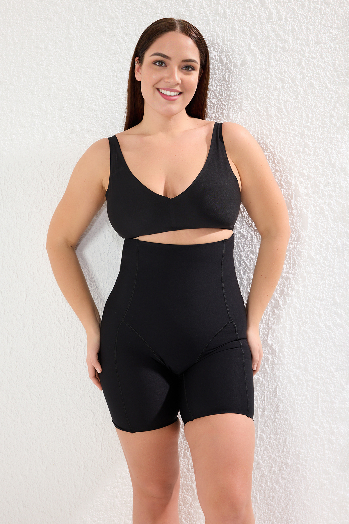 Trendyol Curve Plus Size Black Recovery Short Tights Korsett – für Damen - 5XL