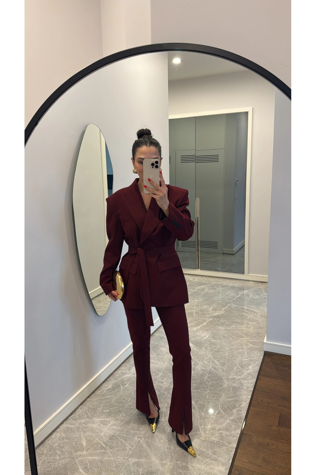 My Blog Burgunderfarbenes Kampal-jacken-hosen-set 912068 für Damen - S