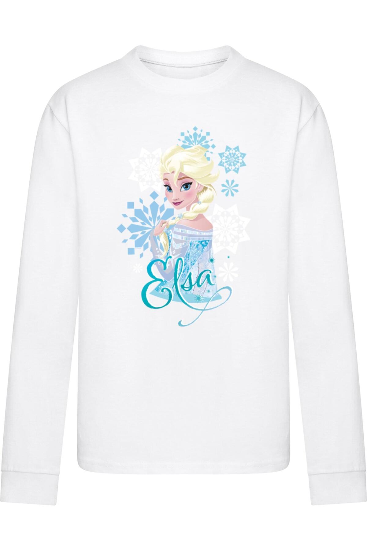 ABSOLUTE CULT Die Eiskönigin – Völlig Unverfroren – Langarmshirt Elsa Mit Schneeflocken Für Kinder für Herren - 116