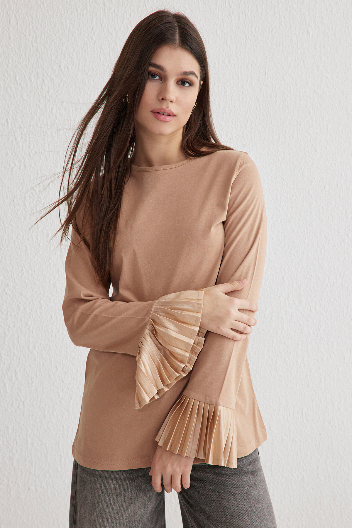 Trendyol Modest Ten Regular Single Jersey Gestrickte Tunika für Damen - S