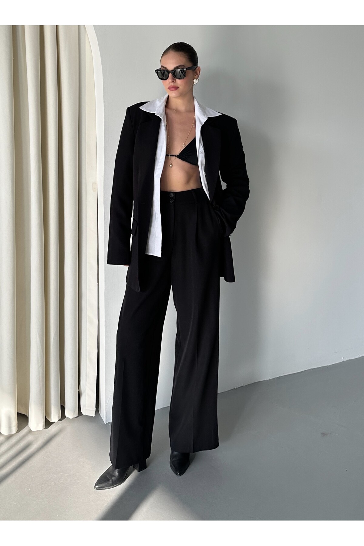 Laluvia Schwarzes Cintia-jacken-hosen-set – 98612 für Damen - S