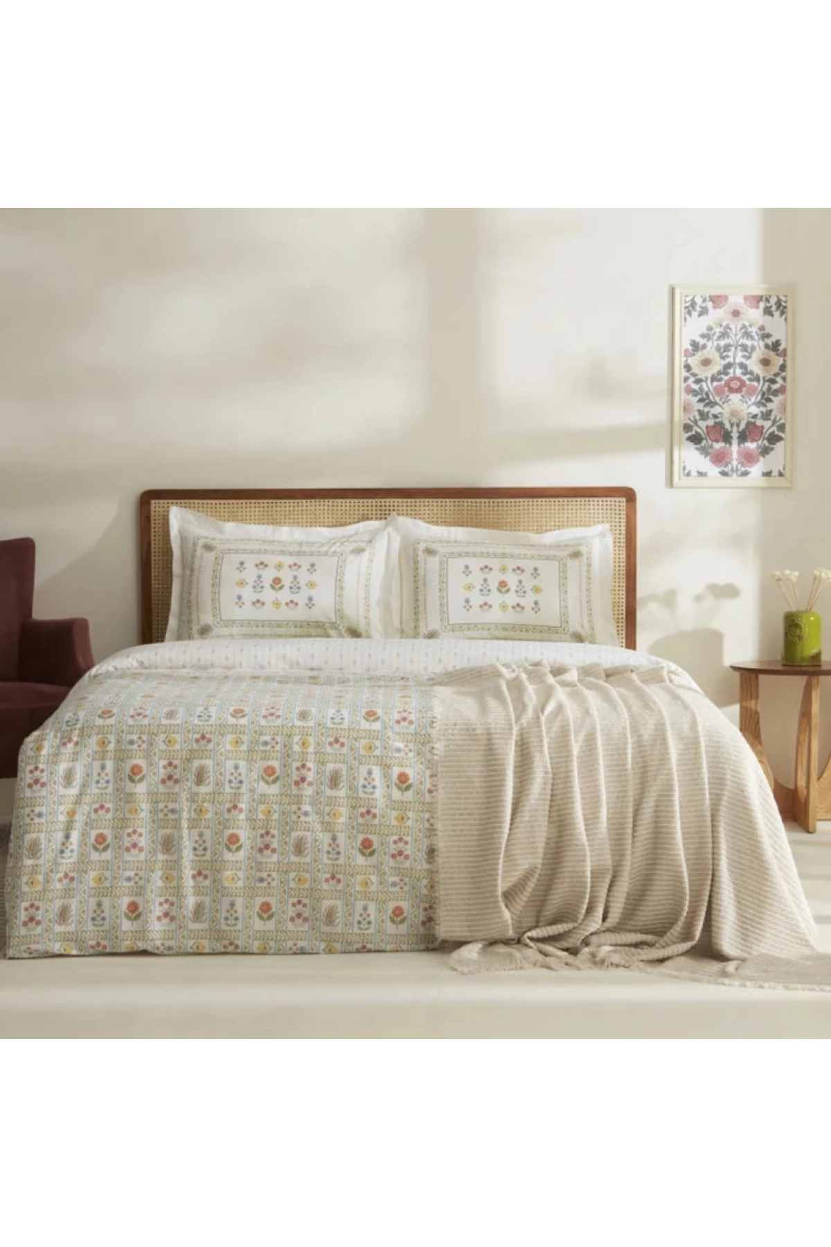 Karaca Home Arty 100% Baumwolle Doppelbett Bettwäsche Und Decken Set - One Size