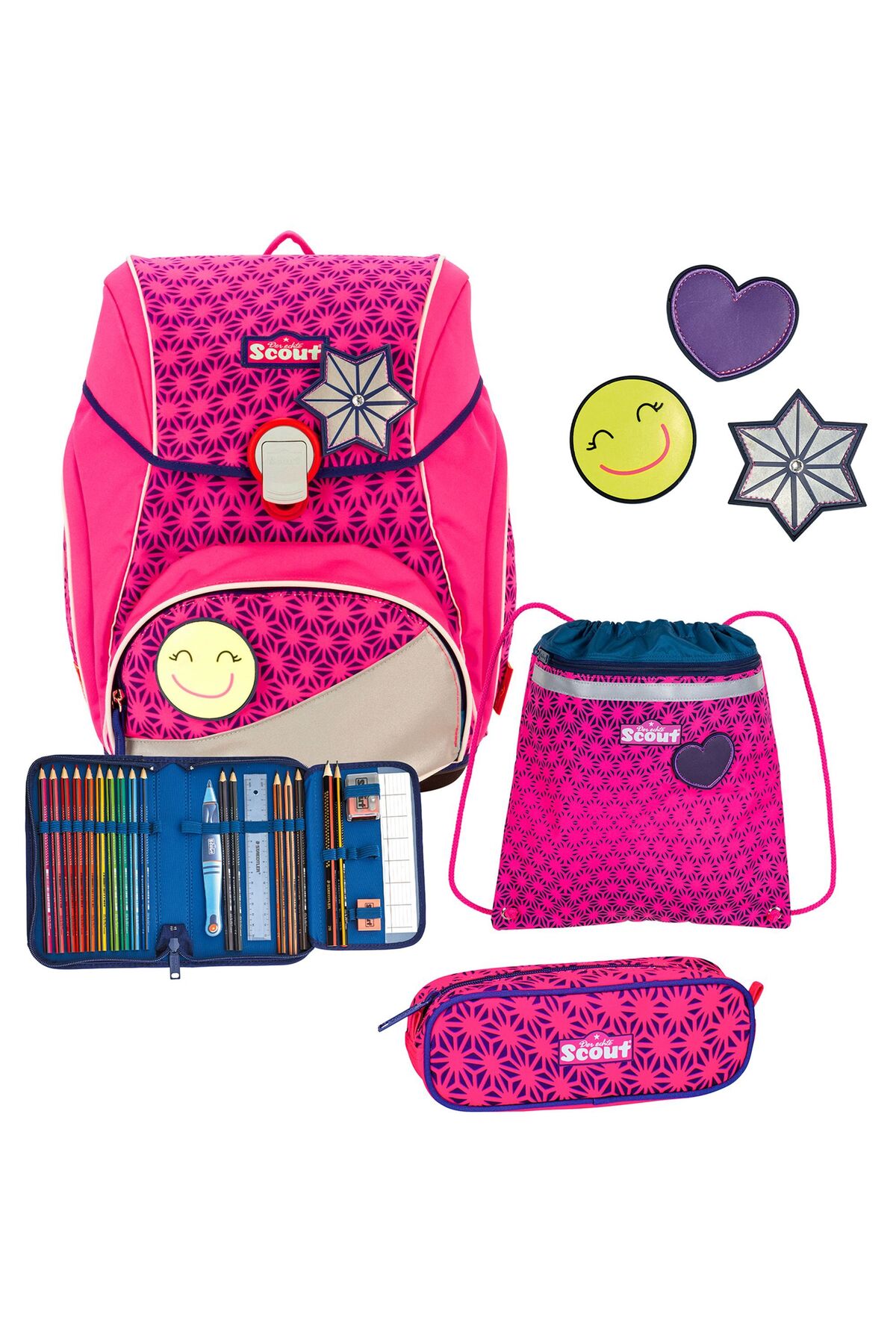 Scout Alpha Neon Safety Schulranzen-set 4-teilig - One Size