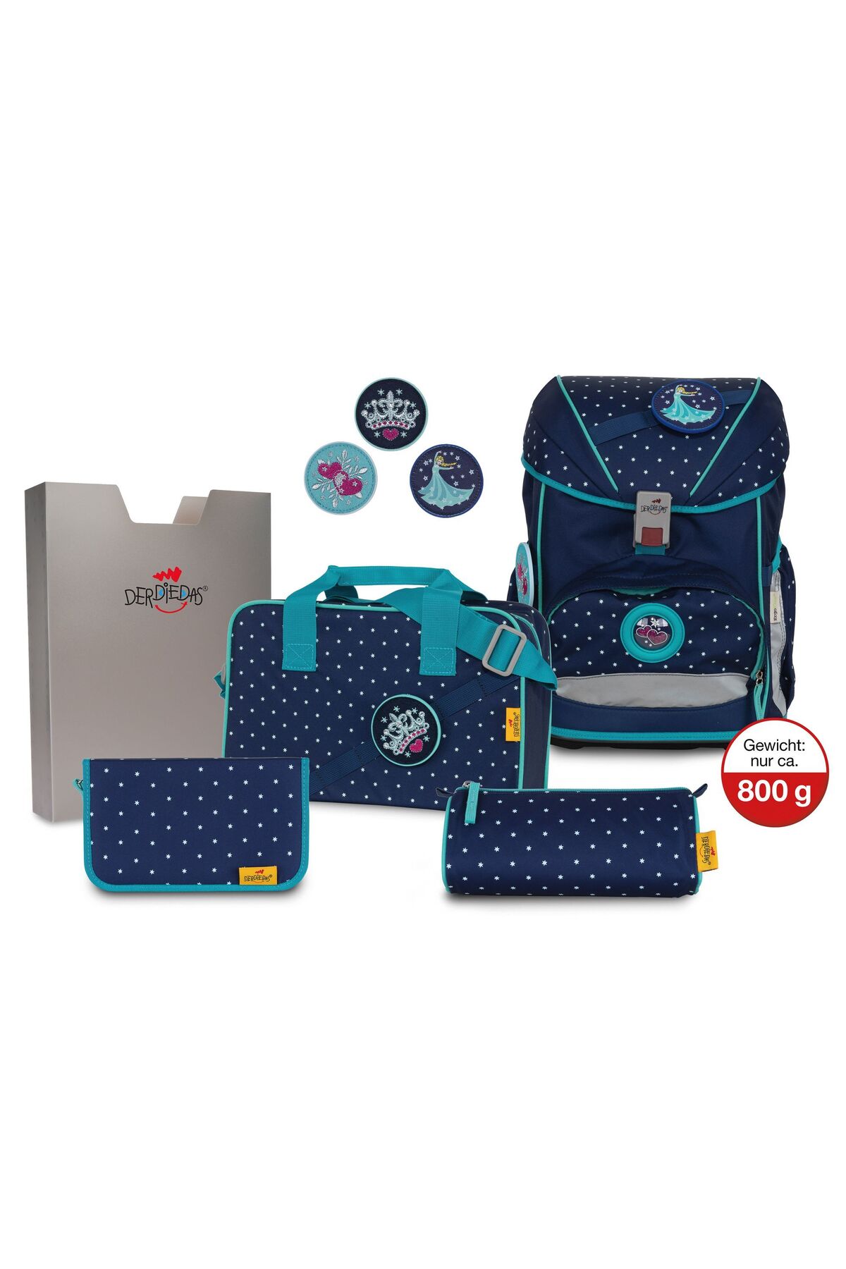 DerDieDas Ergoflex Buttons Schulranzen-set 5tlg. - One Size