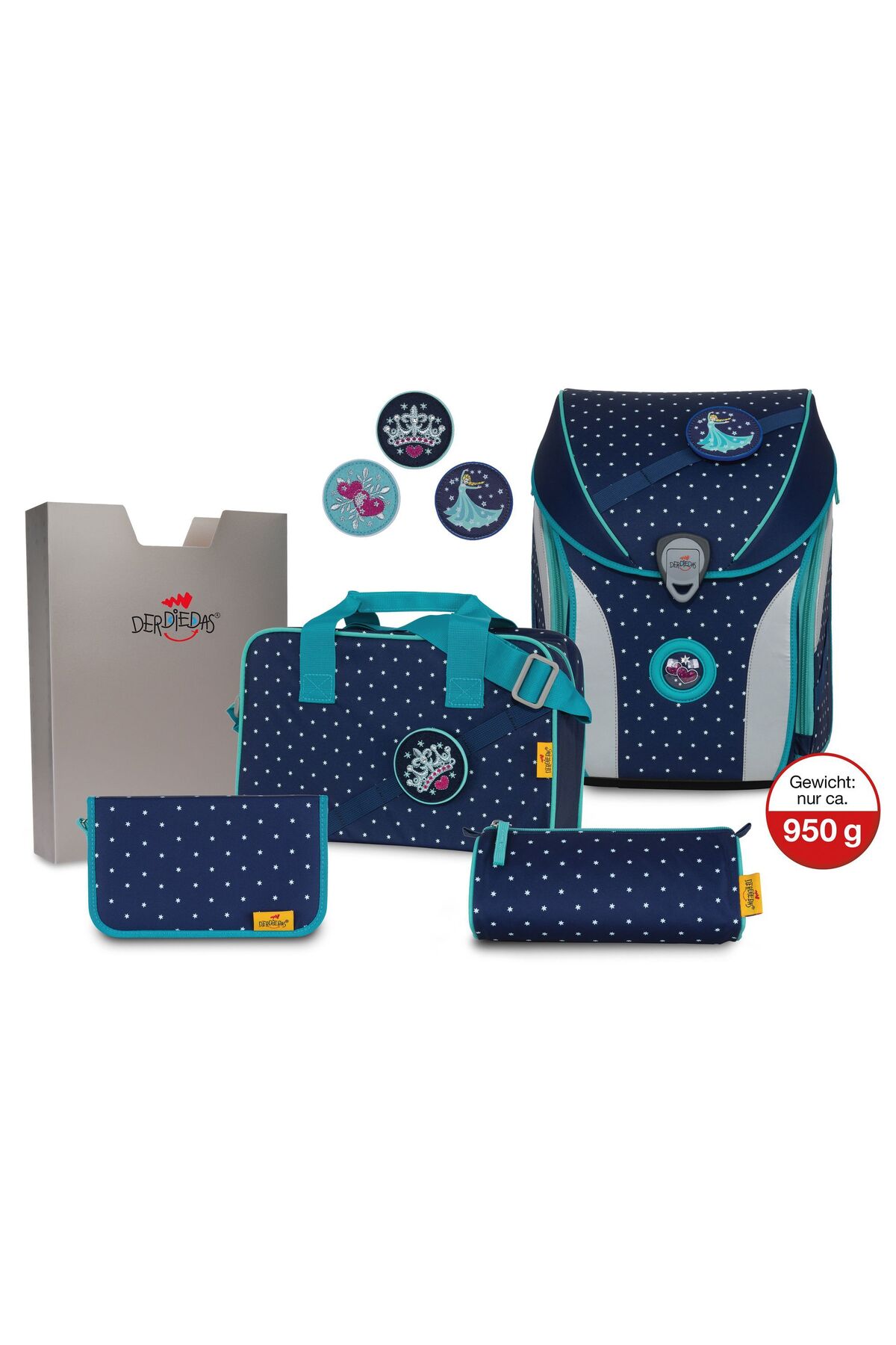 DerDieDas Ergoflex Max Buttons Schulranzen-set 5tlg. - One Size