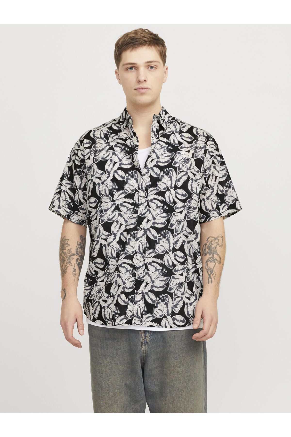 Jack & Jones Hemd Wide Fit Hemd für Herren - L