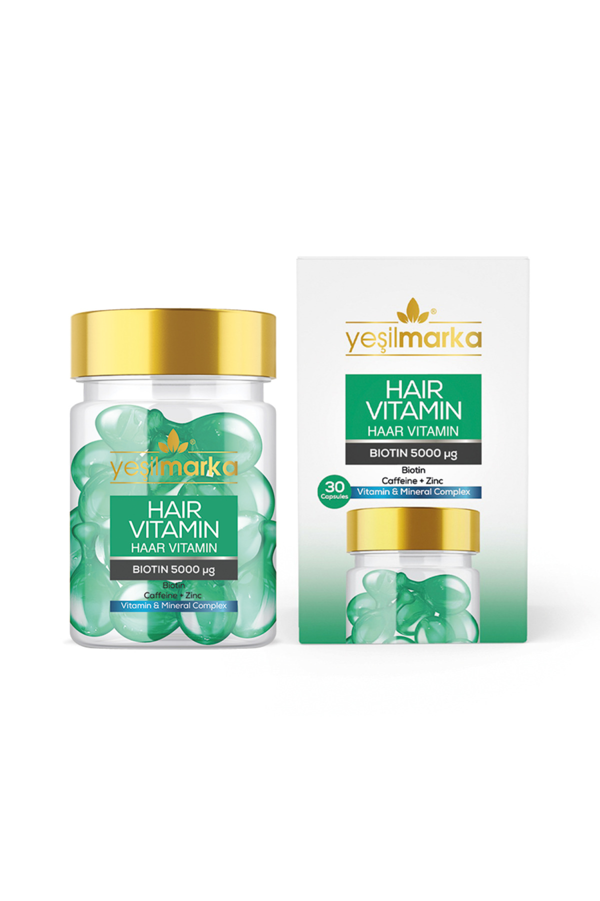 yeşilmarka Hair Vitamin Moisture Booster 30 Kapseln, Spendet Feuchtigkeit Und Stärkt, Hyaluronsäure, Kollagen, Aminosäuren - One Size