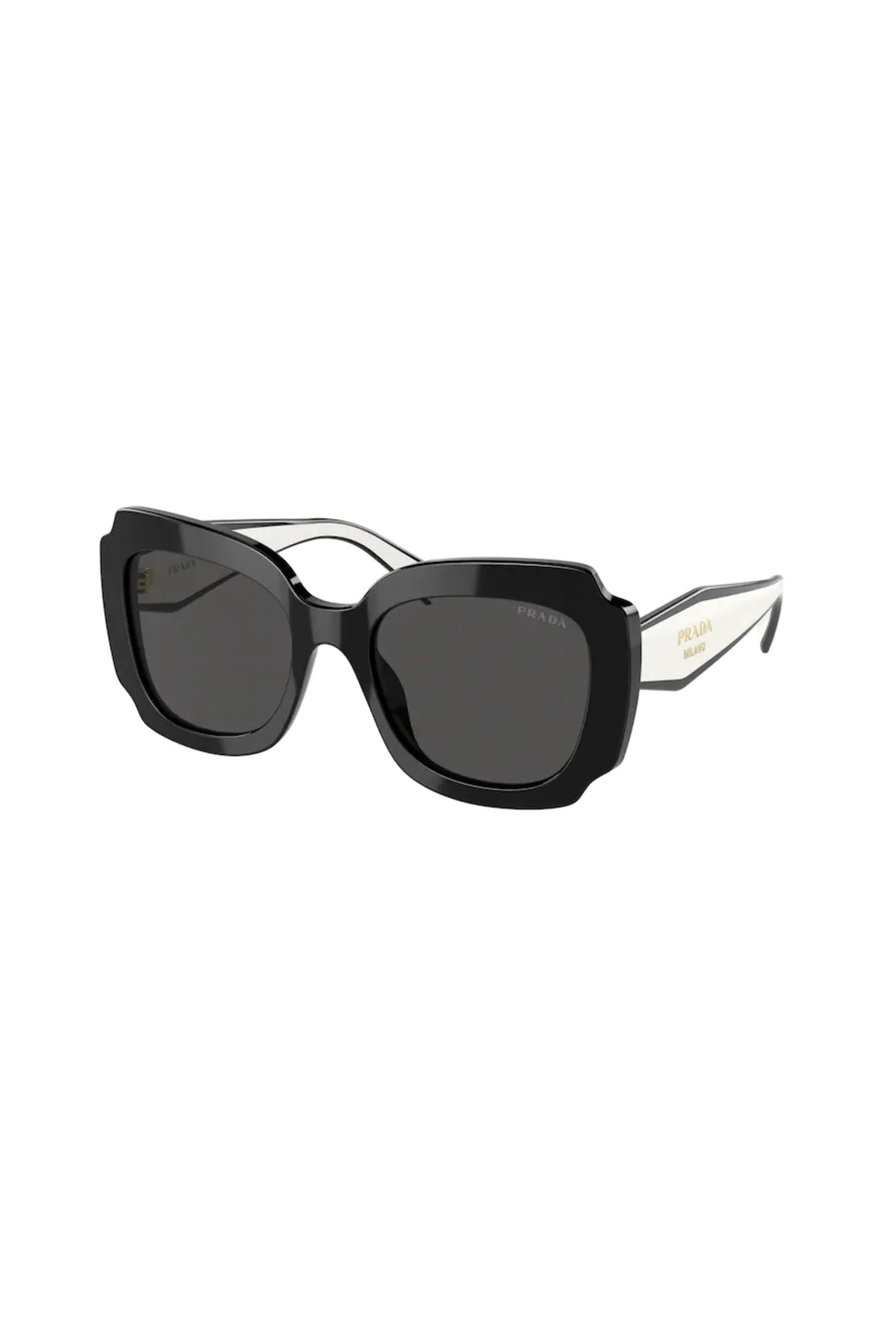 Prada Pr 16ys 09q5so 52 Geometrische Schwarze Sonnenbrille Pr16y für Damen - One Size