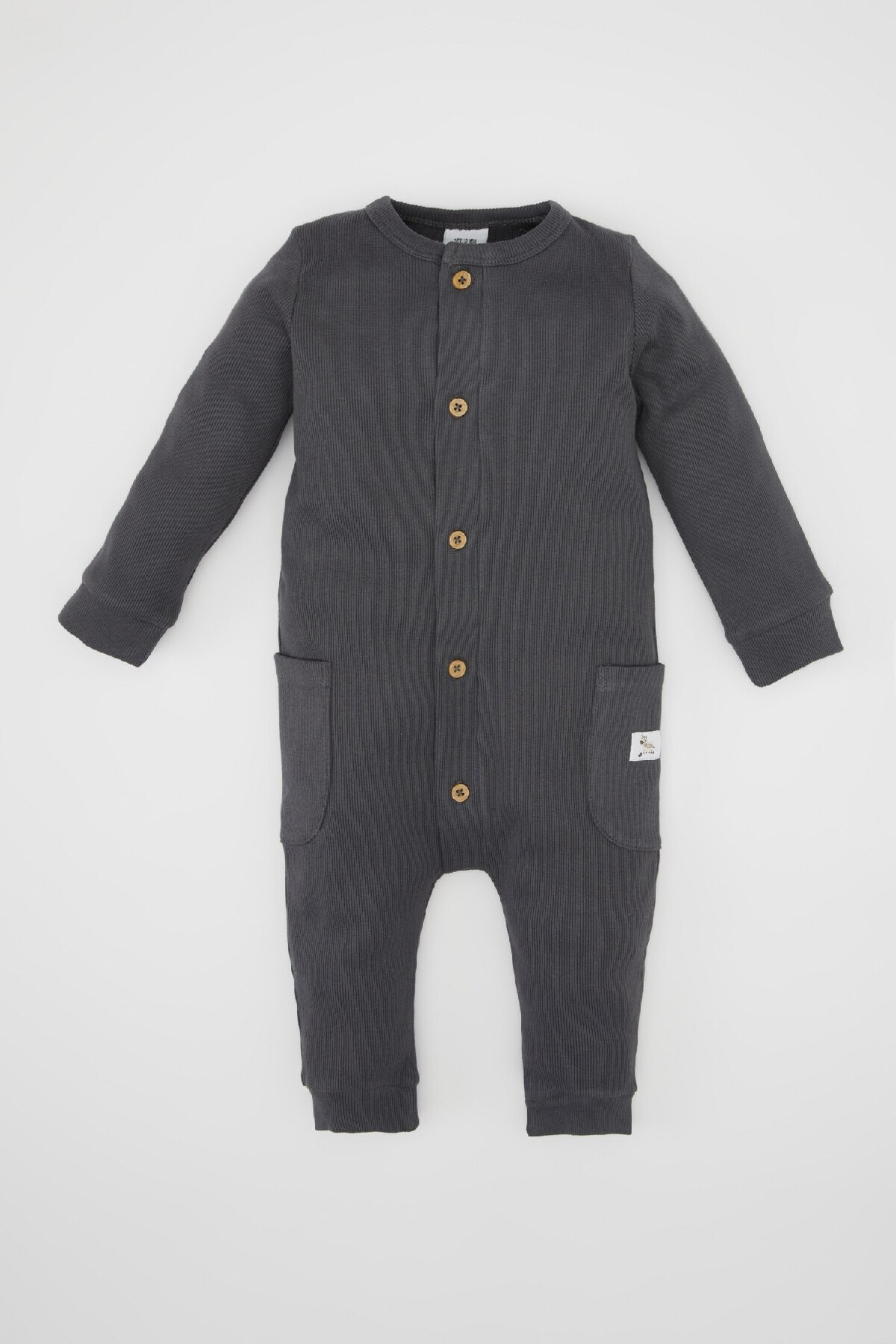 DeFacto Baby-overall Für Neugeborene Mit Knopfleiste Und Geripptem Camisole-overall D4128a524wn für Herren - 9–12 Monate