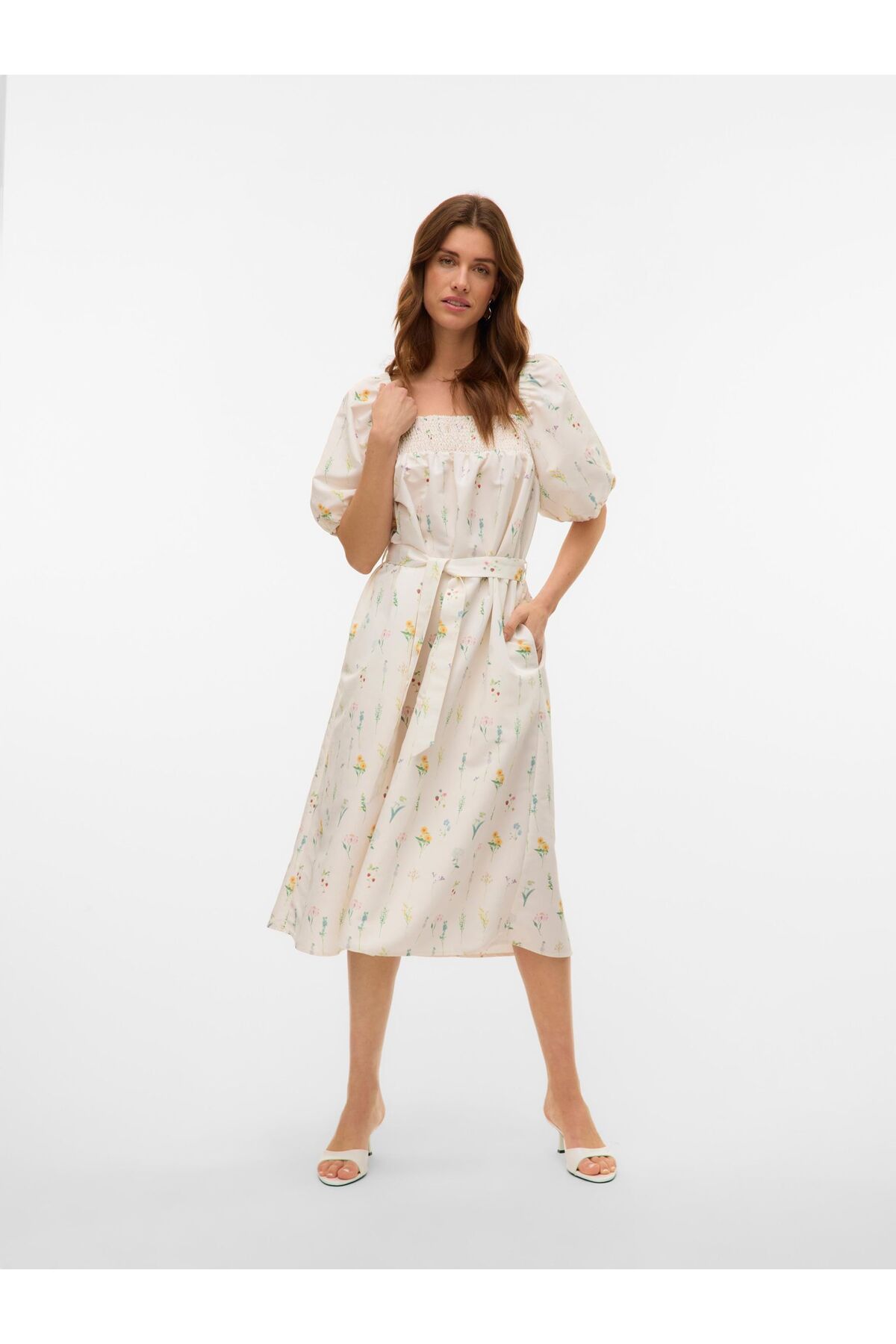 Vero Moda Kleid Vmnicola Langes Kleid für Damen - L