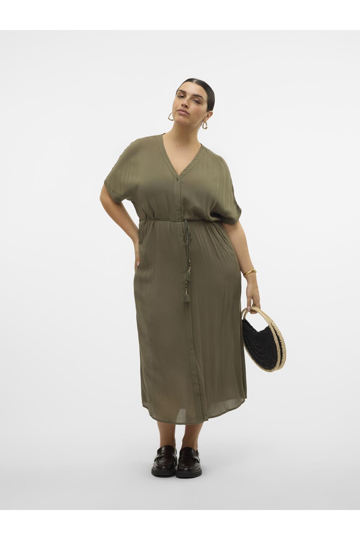 Veromoda Curve Kleid Vmcbente Langes Kleid für Damen - 50