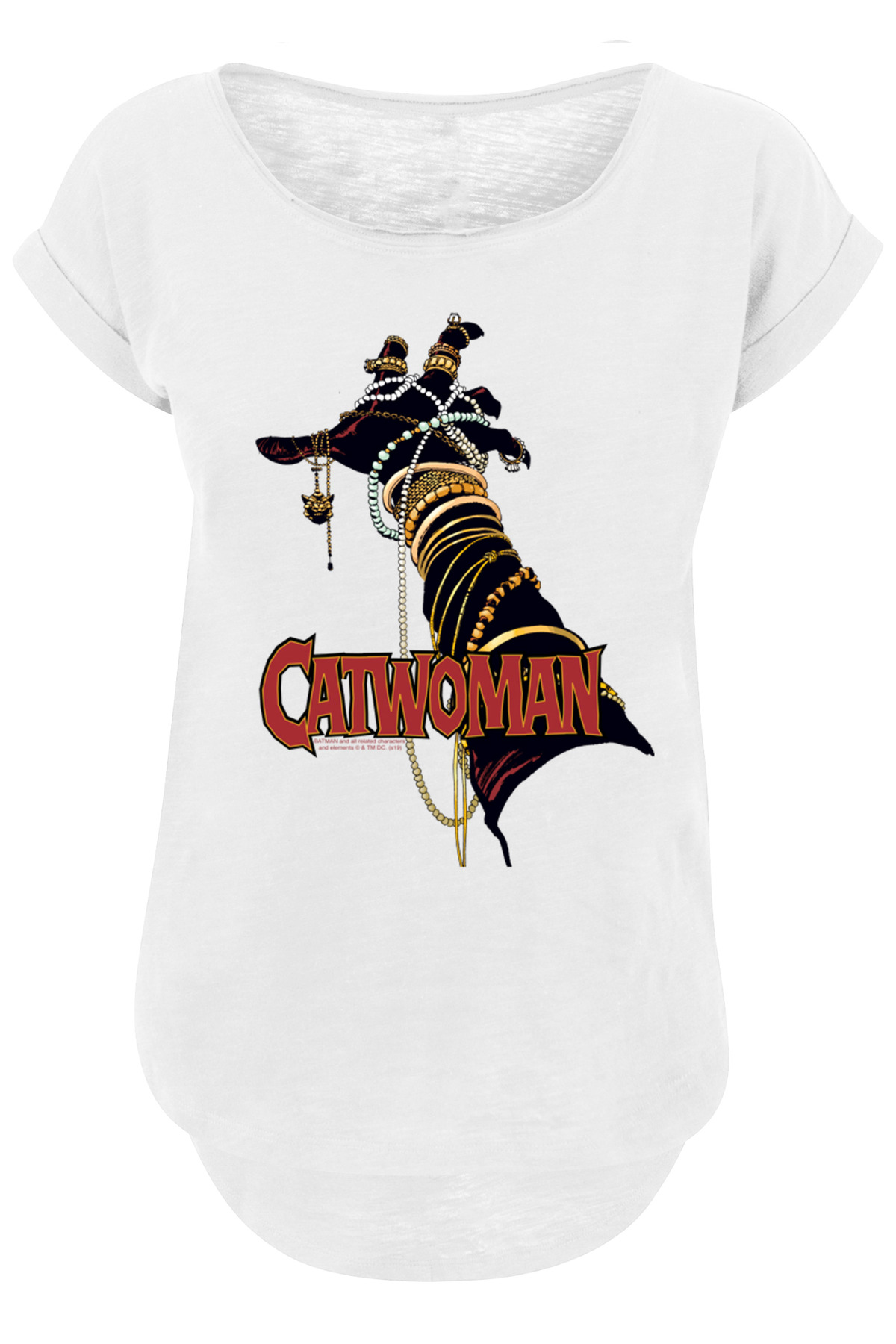 F4NT4STIC Dc Comics Batman Catwoman Friday-wht With Ladies Long Slub Tee für Damen - S