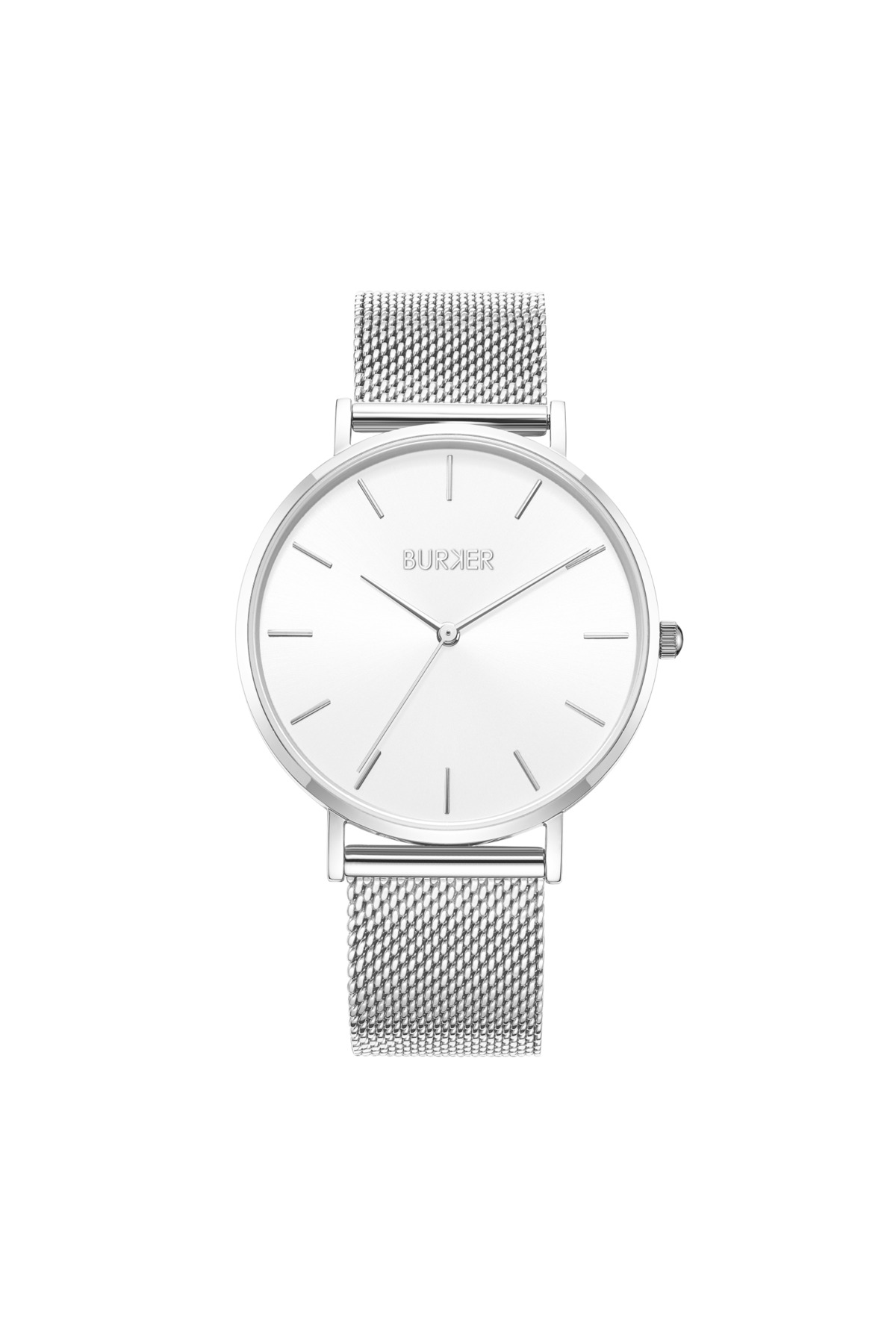 Burker Uhr Ruby Silber Weiß Mesh für Damen - One Size
