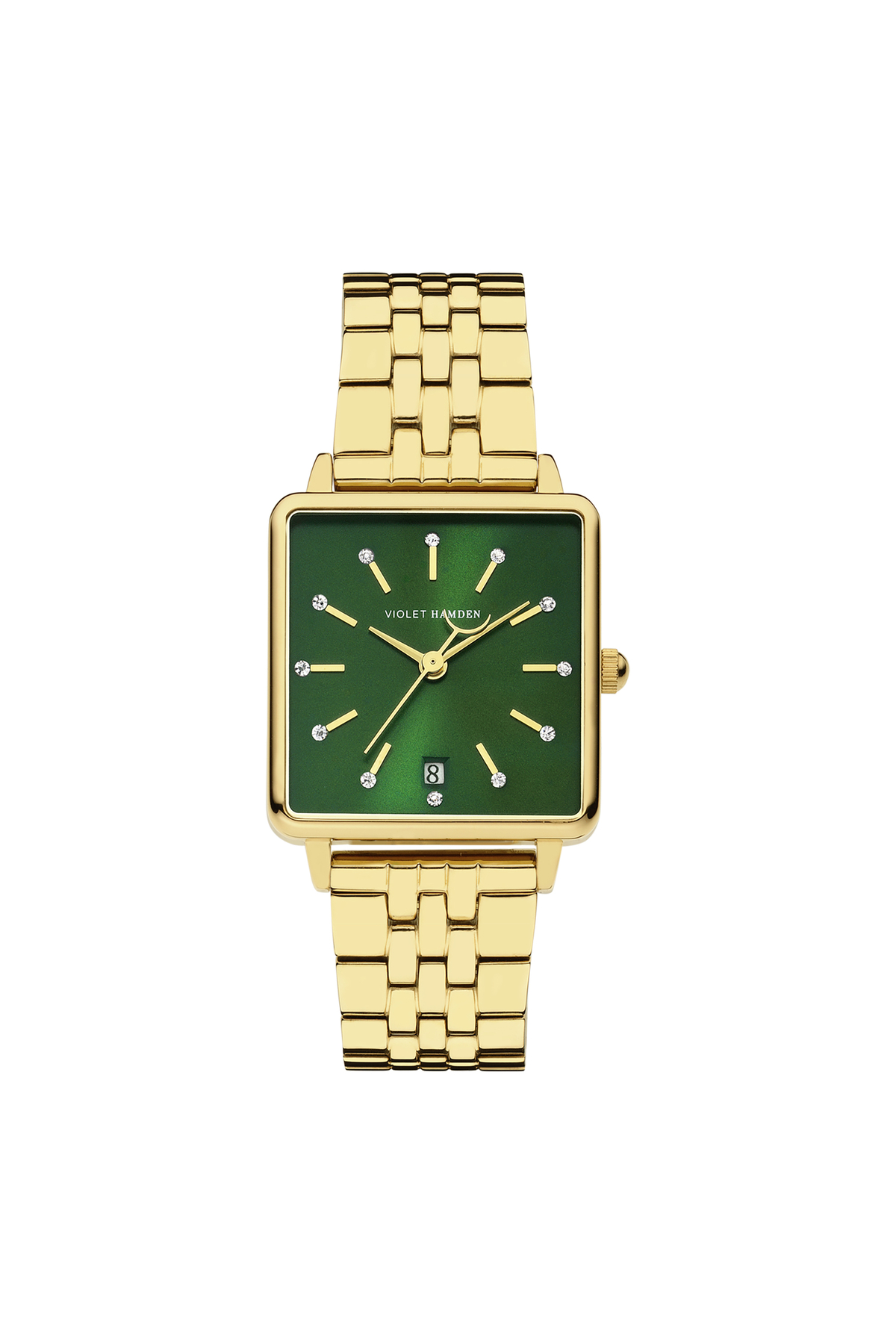 Violet Hamden Dawn Quadratische Uhr Goldfarben Und Grün Vh09004 für Damen - One Size