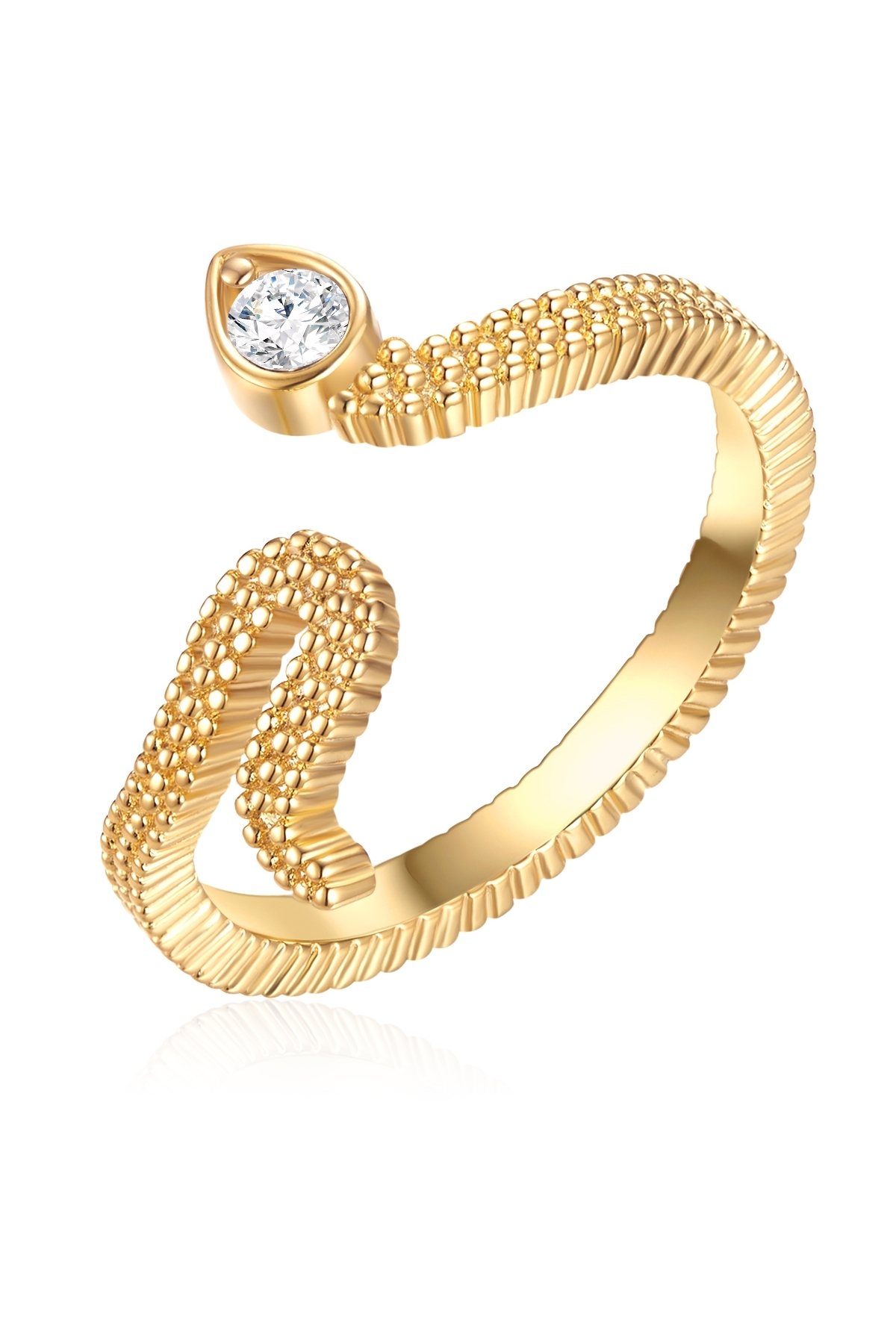 Lulu & Jane Ring Mit Kristallen Von Swarovski® Ring Gelbgold Verziert Mit Kristallen Von Swarovski® für Damen - 58