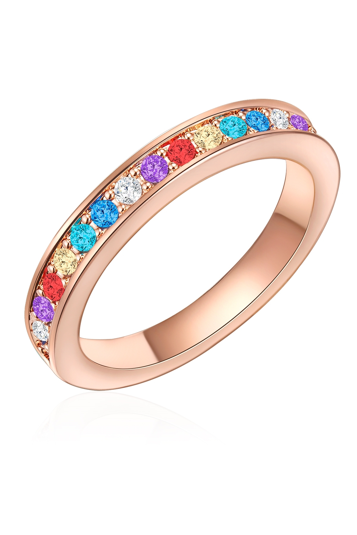 Lulu & Jane Ring Mit Kristallen Von Swarovski® Ring Roségold Verziert Mit Kristallen Von Swarovski® Bunt für Damen - 54