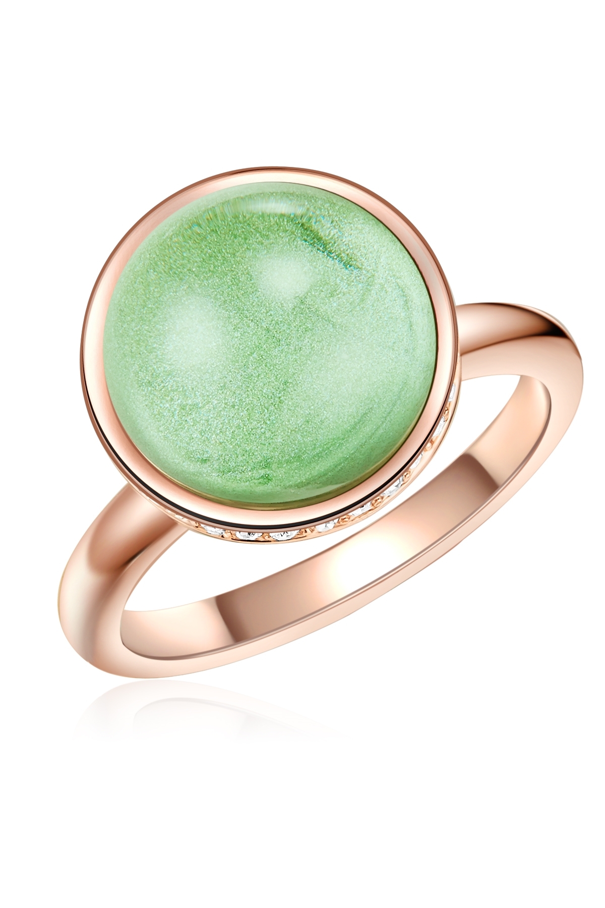 Lulu & Jane Ring Mit Kristallen Von Swarovski® Ring Roségold Verziert Mit Kristallen Von Swarovski® Weiß Glas We für Damen - 54