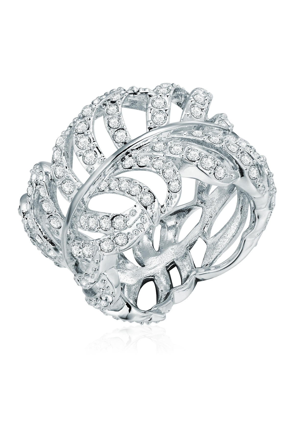 Lulu & Jane Ring Mit Kristallen Von Swarovski® Ring Verziert Mit Kristallen Von Swarovski® Weiß für Damen - 54