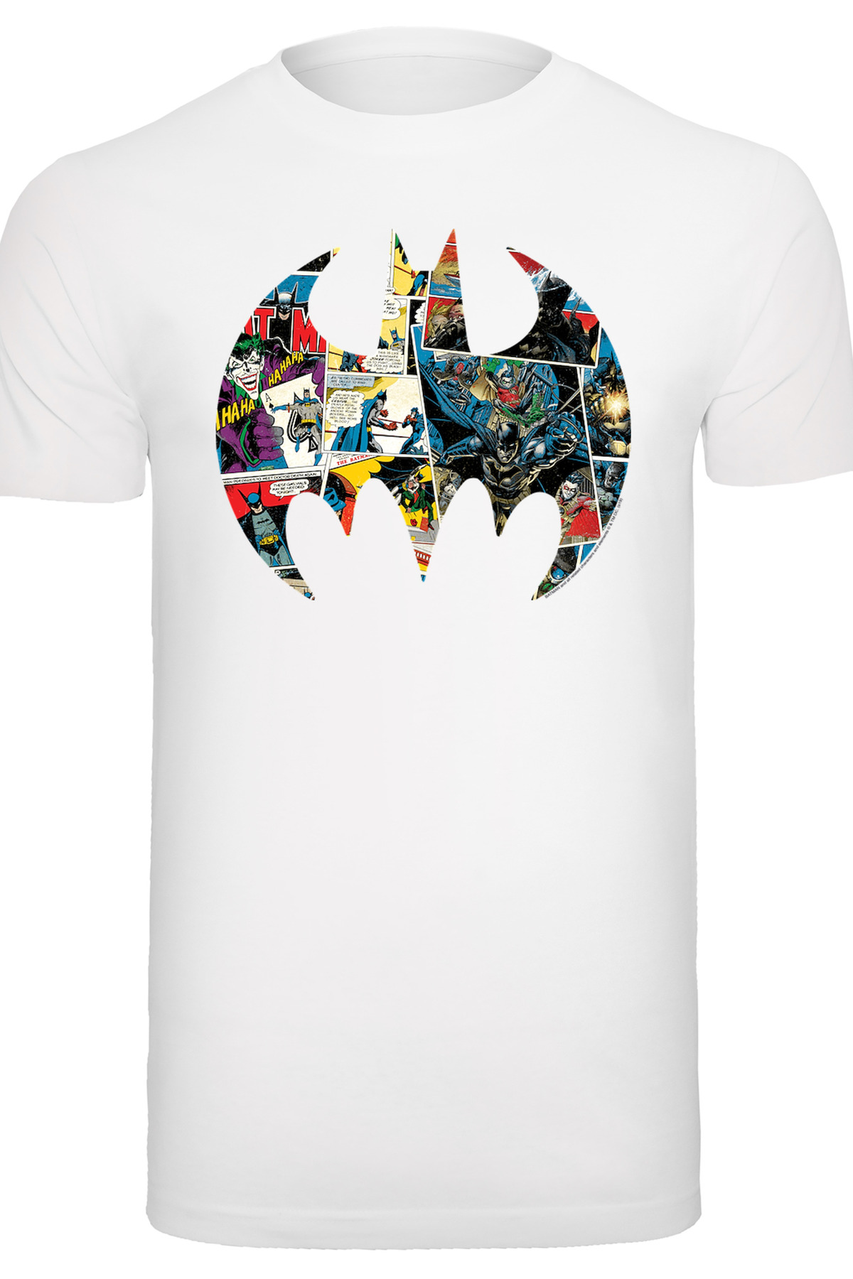 F4NT4STIC Batman Comic Book Logo Weiß Mit Rundhalsausschnitt T-shirt für Herren - 2XL