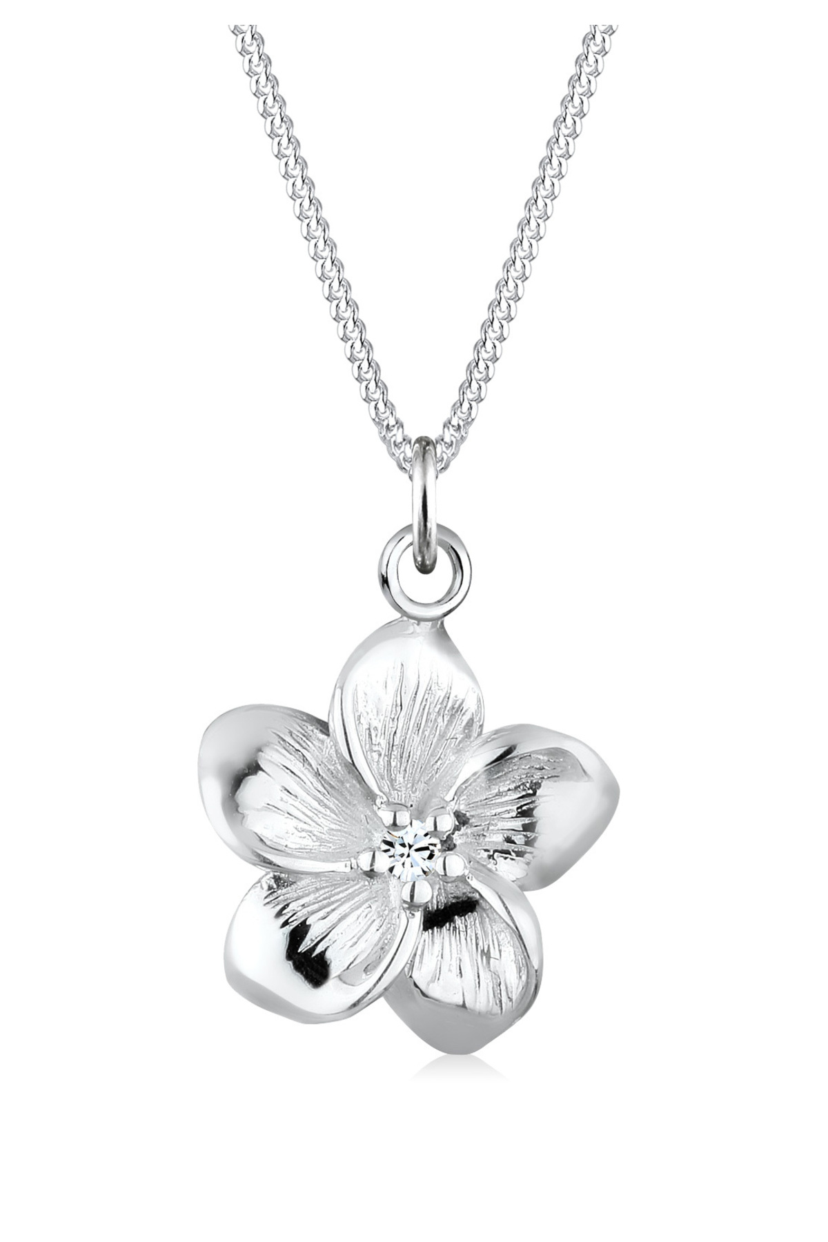 ELLI Halskette Frangipani-blüten-anhänger Moderne Kristalle In 925 Sterling Silber für Damen - 45 cm