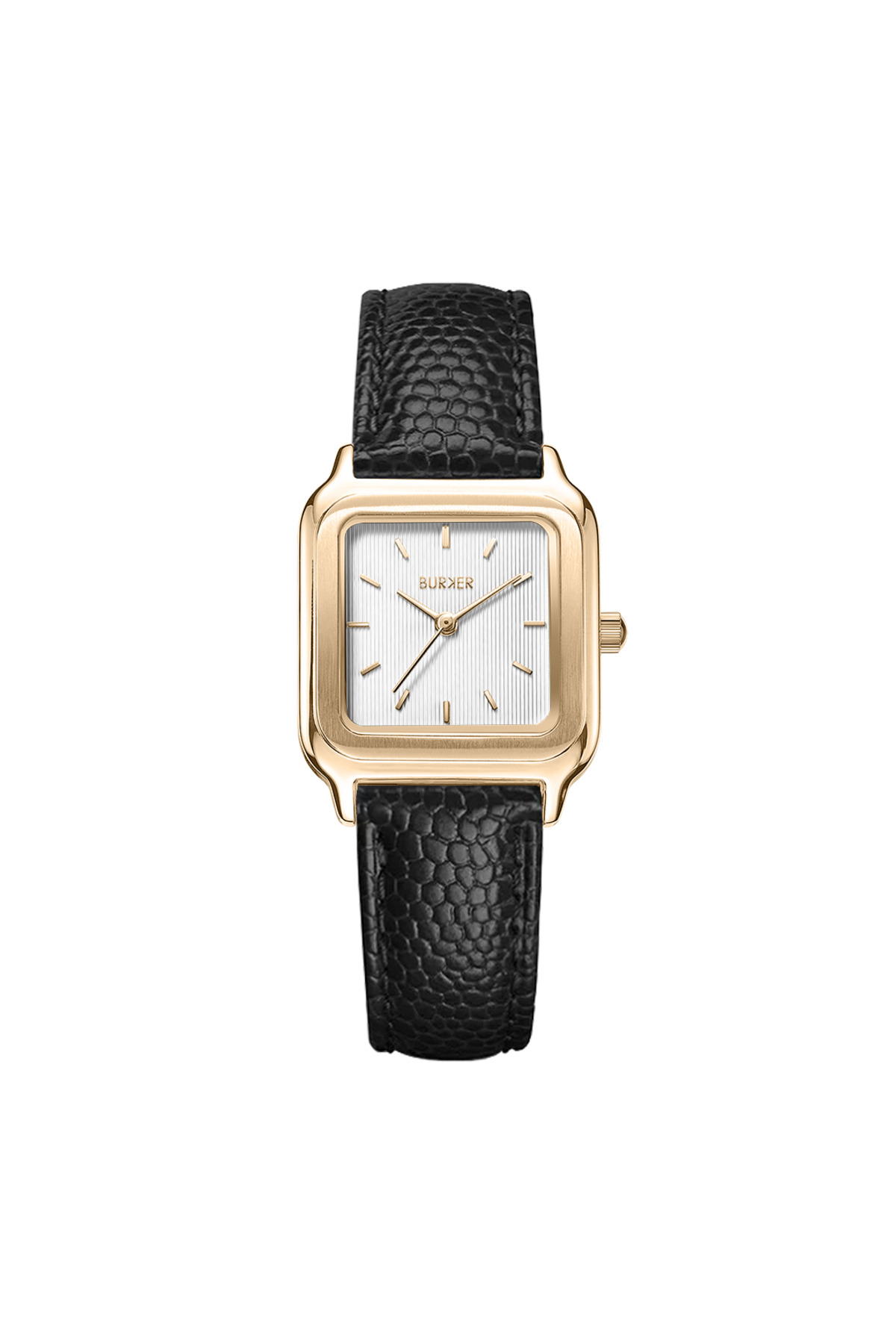 Burker Uhr Macy Gold Schwarz Leder für Damen - One Size