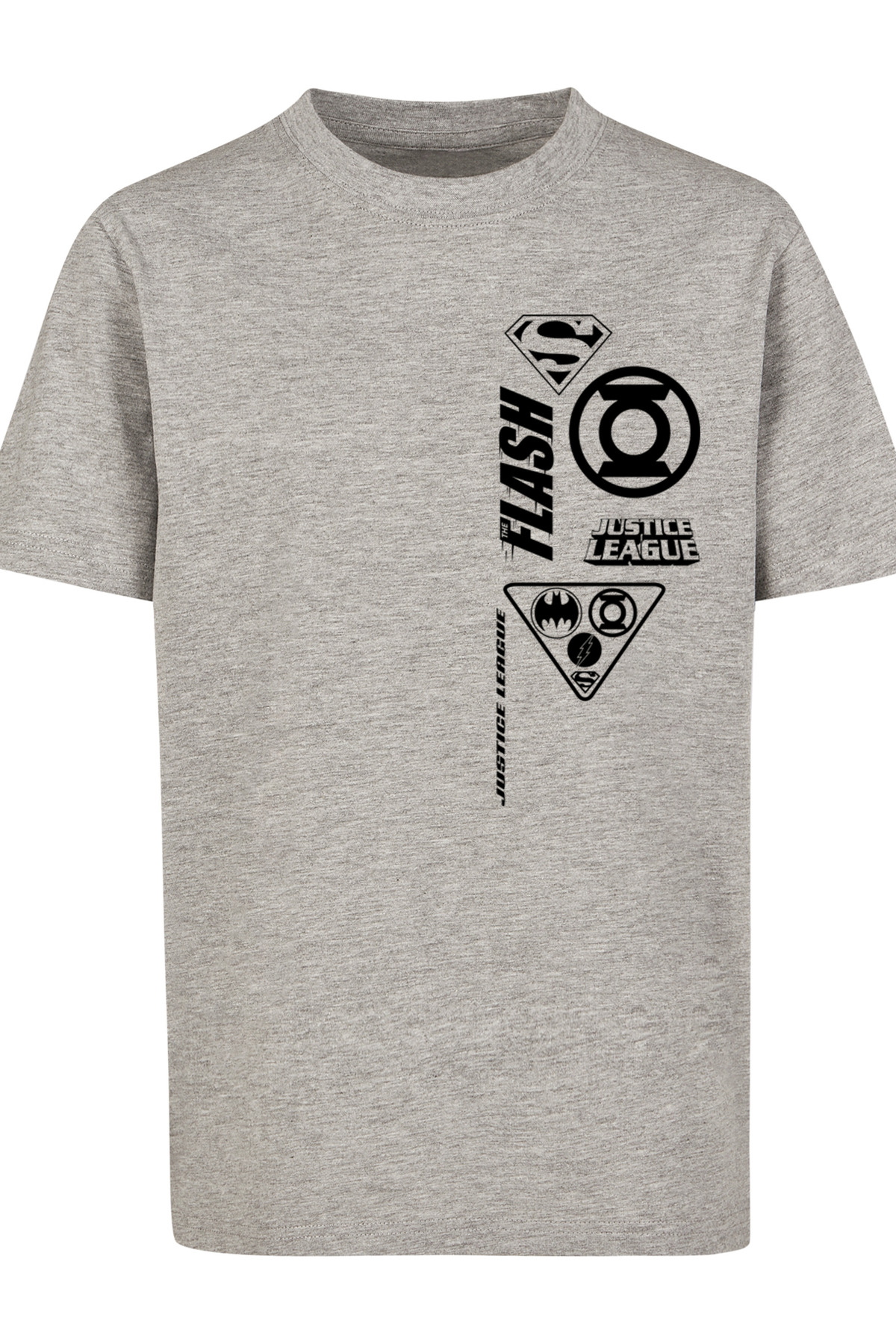 F4NT4STIC Kinder Dc Comics Justice League Brustsymbole Schwarz Mit Kinder Basic Tee - Standard