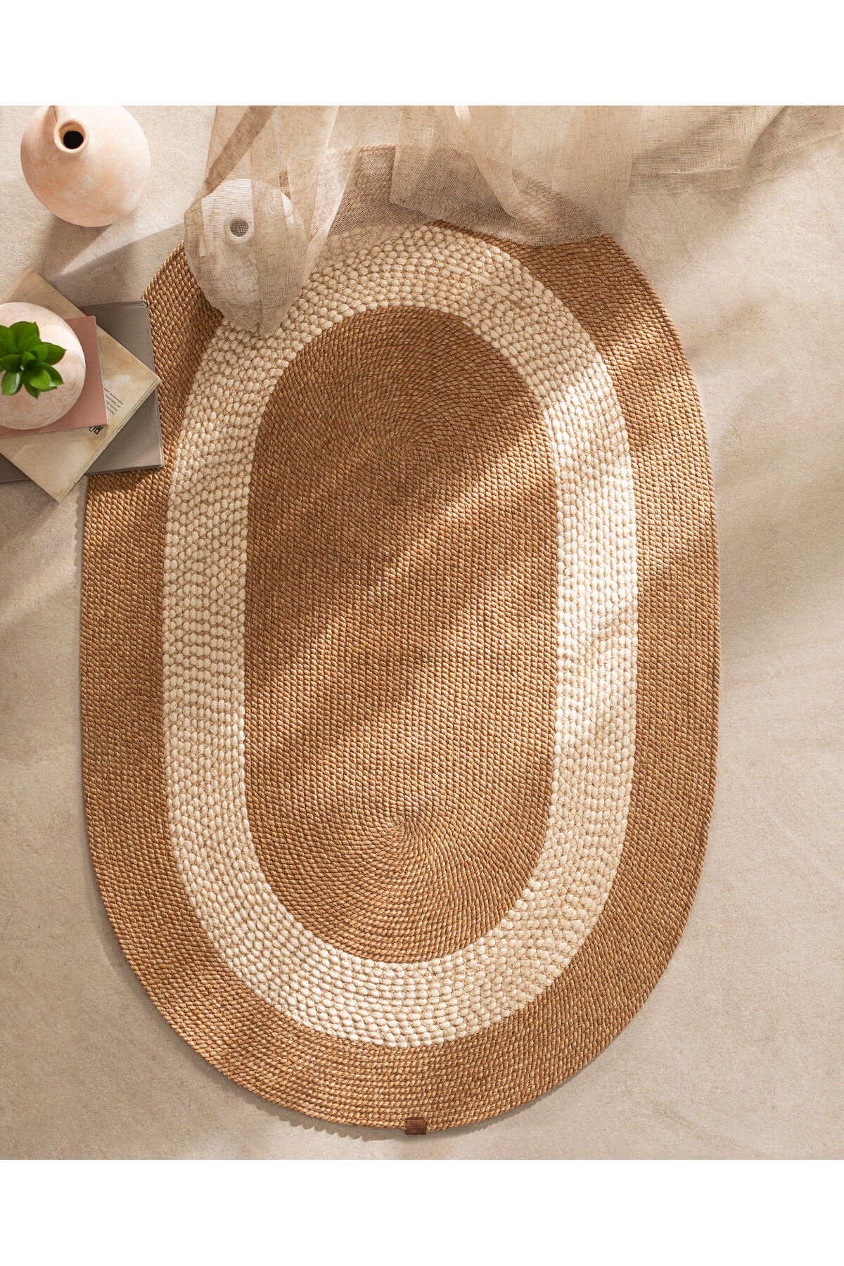 Madame Coco Ovaler Teppich Elsass – Natur/creme – 90 X 150 Cm - 90 x 150