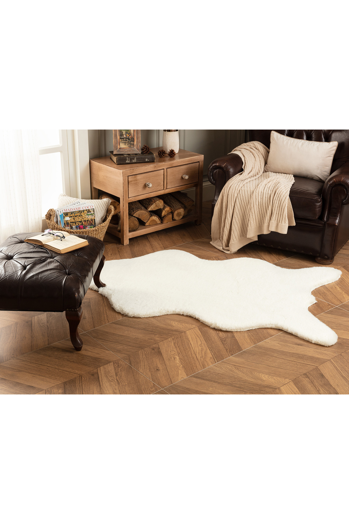 Madame Coco Arc En Ciel Kaninchenfell - 60 x 90