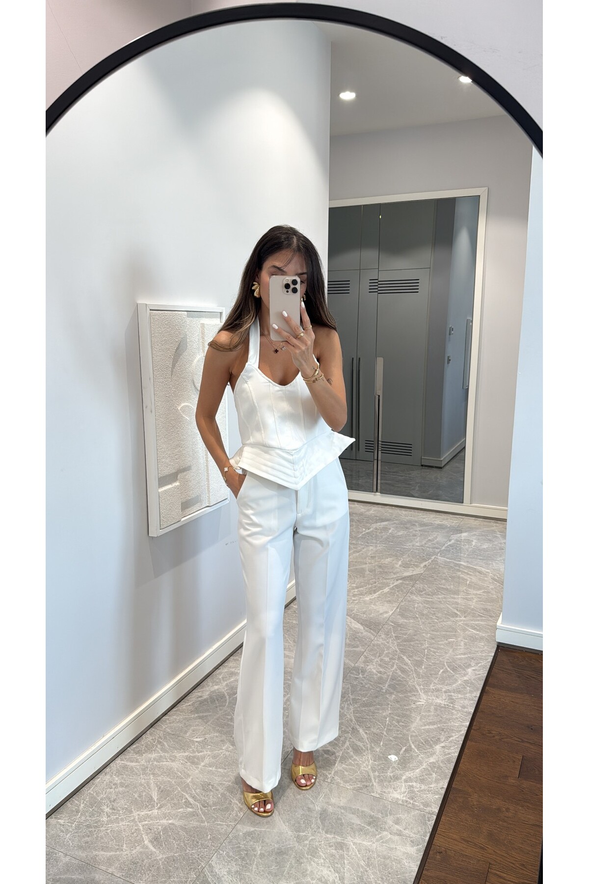 sinemkivanc co Korsett Detaillierte Halsband-anzüge für Damen - M