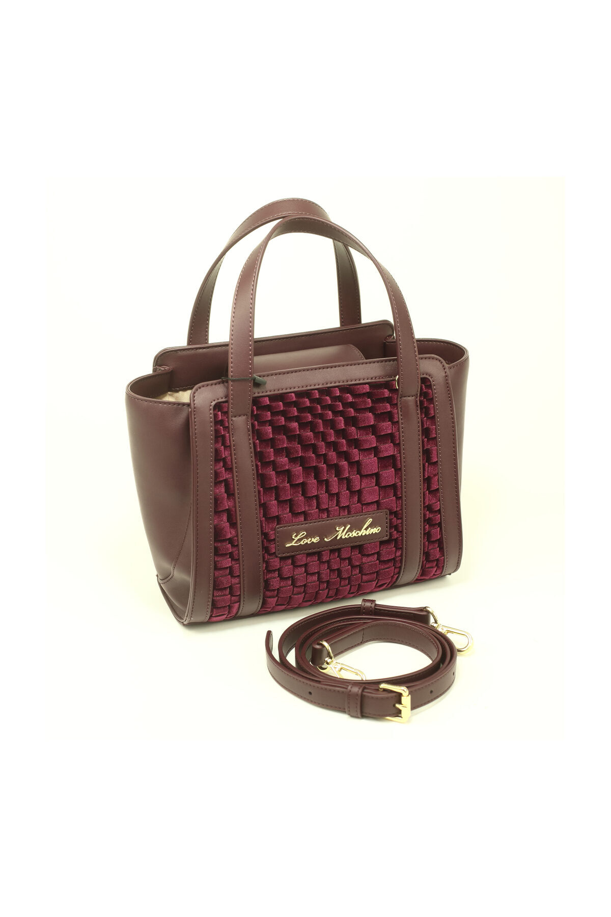 Love Moschino Tasche Samt+pu Wein für Damen - One Size