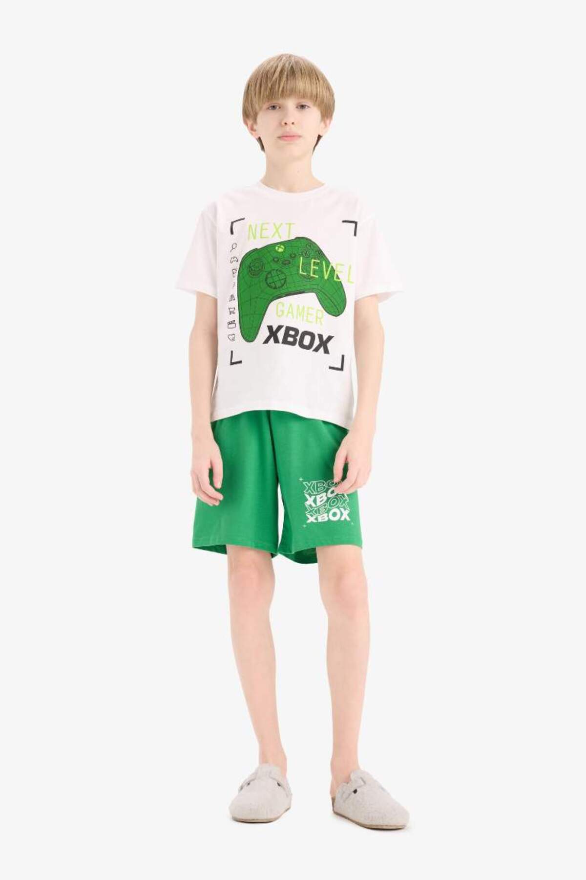 DeFacto Xbox-pyjama-set Für Jungen, Kurzärmeliges Oberteil, Elastische Shorts An Der Taille, E0345a825hs für Herren - 11–12 Jahre