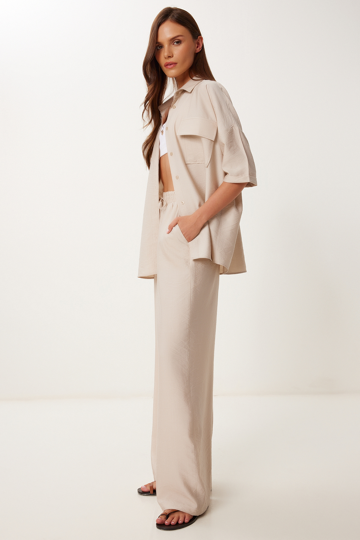 Happiness İstanbul Hemd-hosen-set Mit Stone-falten-effekt, für Damen - 36