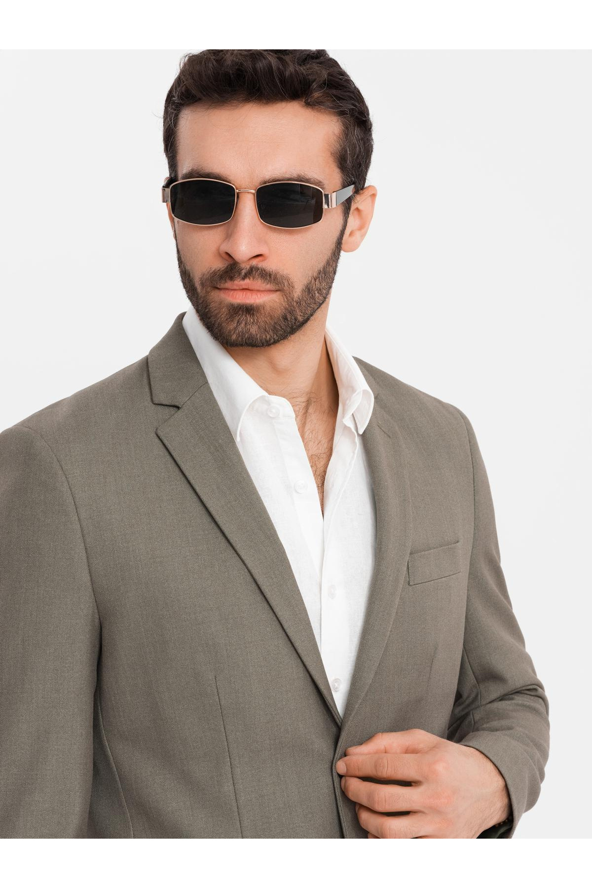 OMBRE Elegantes Sakko Slim Fit Mit Viskose Oliv V5 Xl für Herren - S