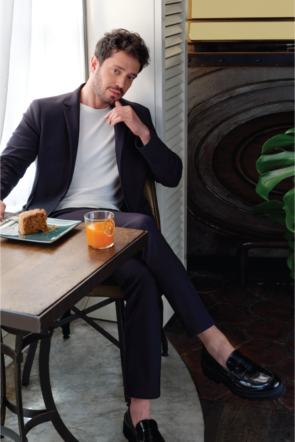 Avva Marineblauer Anzug Und Hose – Wasserabweisender Stoff A22y3007 für Herren - 32