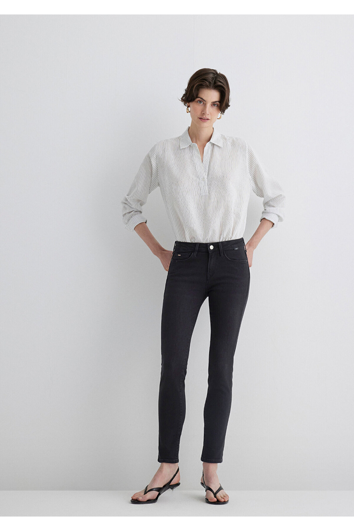 Mavi Ada Casual Vintage Anthrazit Jeanshose für Damen - 24/27