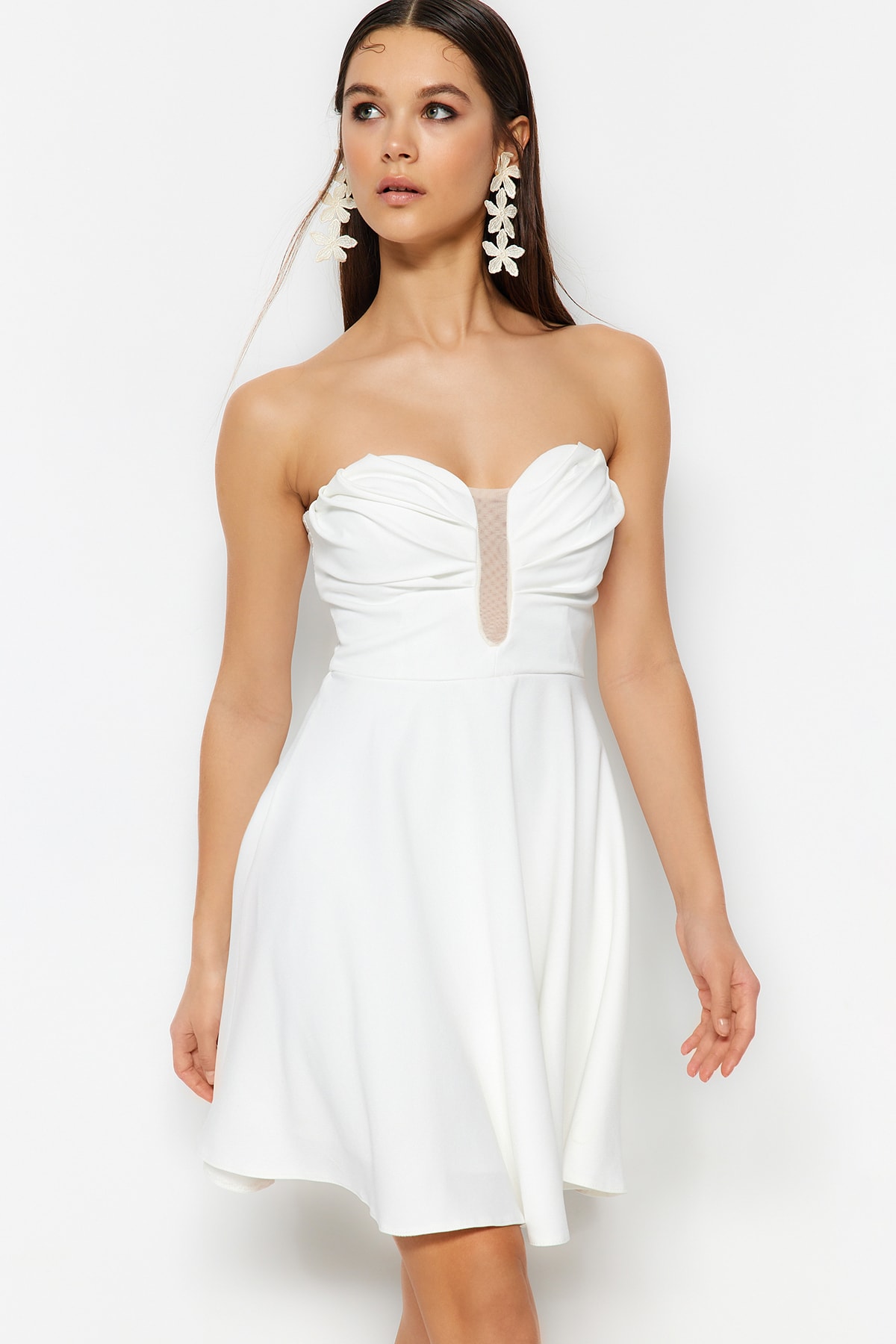 Trendyol Collection Ecru A-linien-brautkleid Mit Print, Stilvolles Kleid für Damen - 34