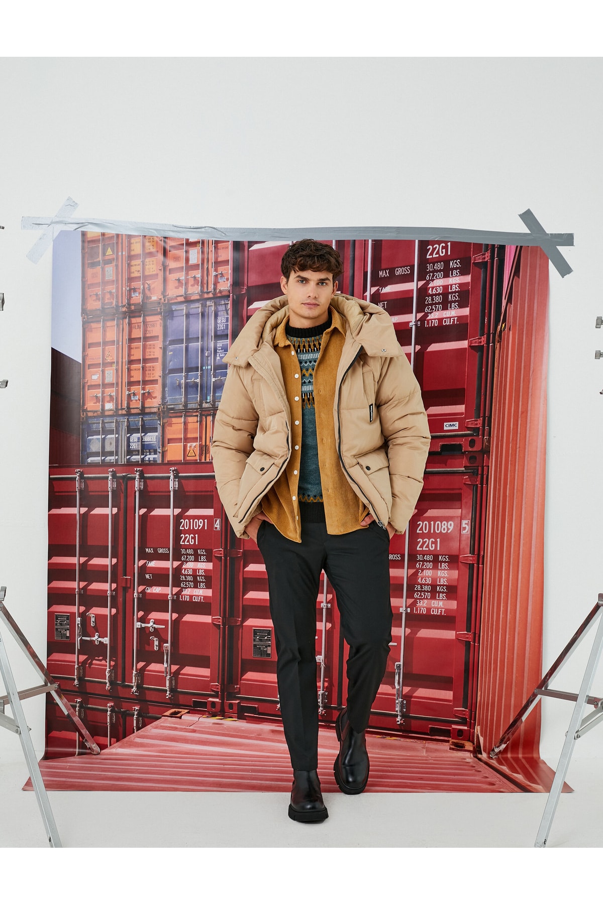 Koton Übergroßer Mantel Mit Kapuze Und Stehkragen für Herren - M