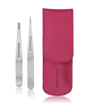 Tweezerman Petite Tweezer Set Petite Pinzetten Set mit Etui, Pink Augenbrauen Set