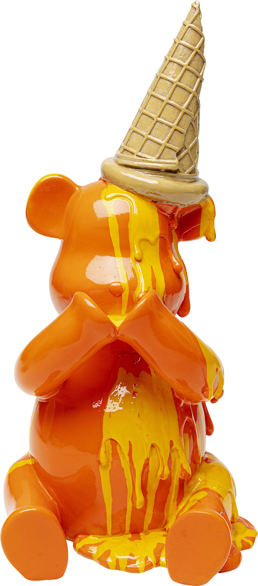 Deko Figur Sitting Gelato Bear Orange 37cm