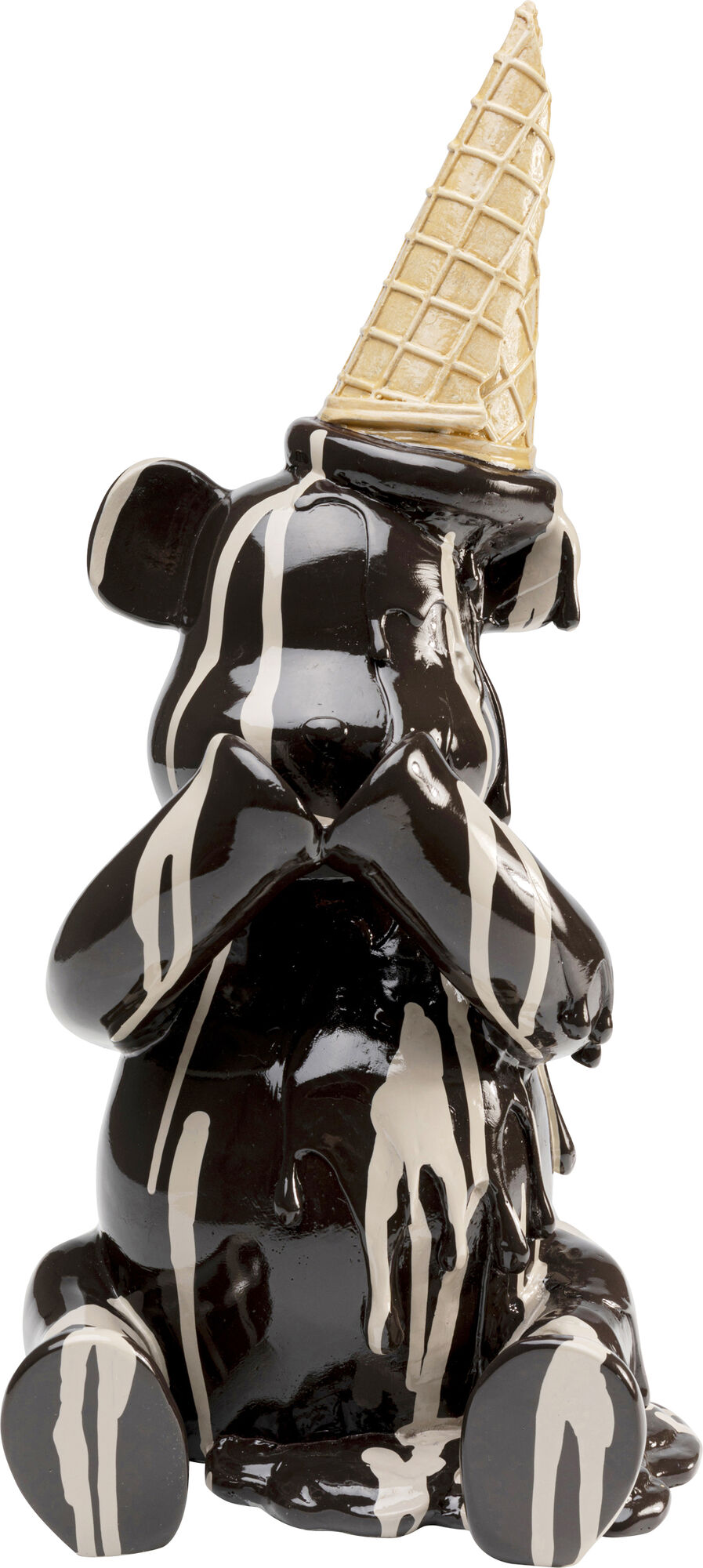 Deko Figur Sitting Gelato Bear Schwarz 37cm