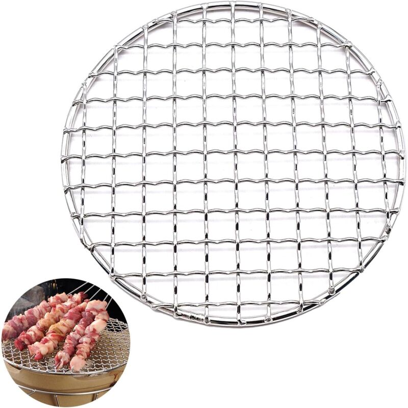 runder Edelstahlgrill (13 cm Durchmesser), geeignet für Camping drinnen und draußen, Picknick, Kuchen und Brot