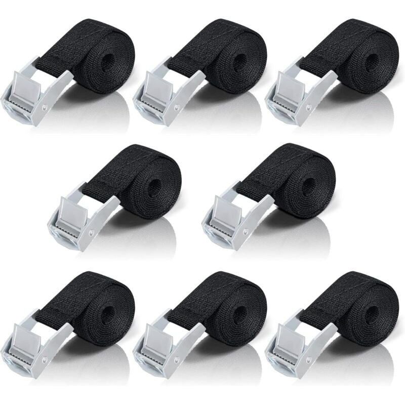 m Spanngurt, 8-teiliger Ratschengurt mit Schnalle aus Zinklegierung zur Befestigung von Motorrad/Auto/Fahrradträger/Gepäck/beweglicher Zugkraft