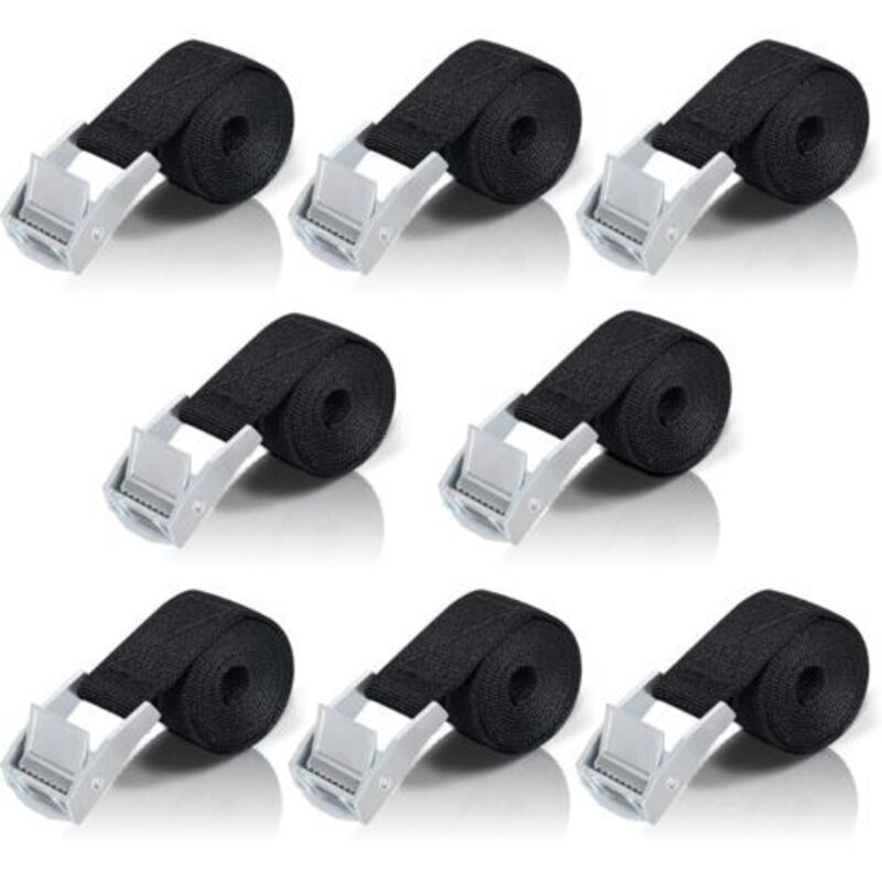 1 m Spanngurt, 8-teiliger Ratschengurt mit Spannschnalle aus Zinklegierung zur Sicherung von Motorrad/Auto/Fahrradträger/Gepäck/beweglicher Zugkraft