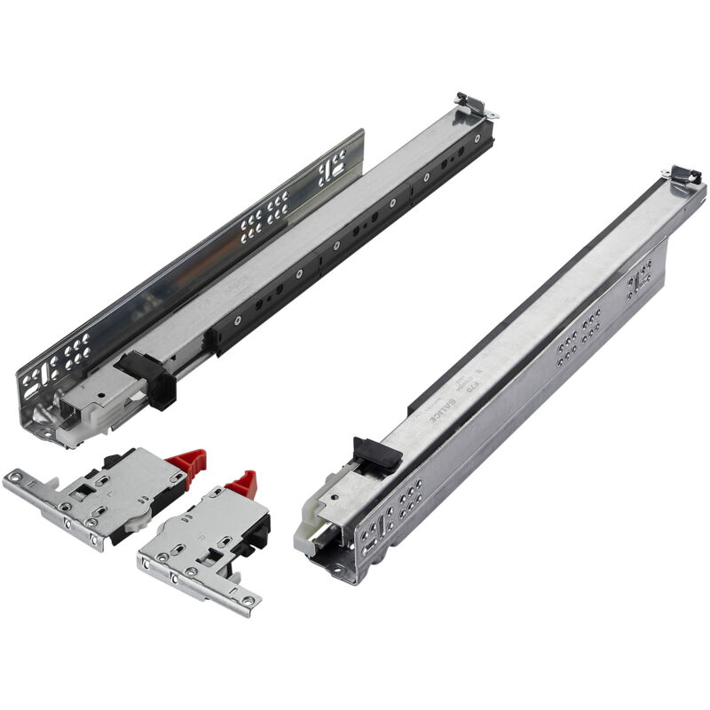 1 Paar Salice Vollauszüge mit 3D Verstellung belastbar bis 70 Kg Unterflurführungen für Holzschubladen progressa+ push Länge 550 mm mit Push-Open für
