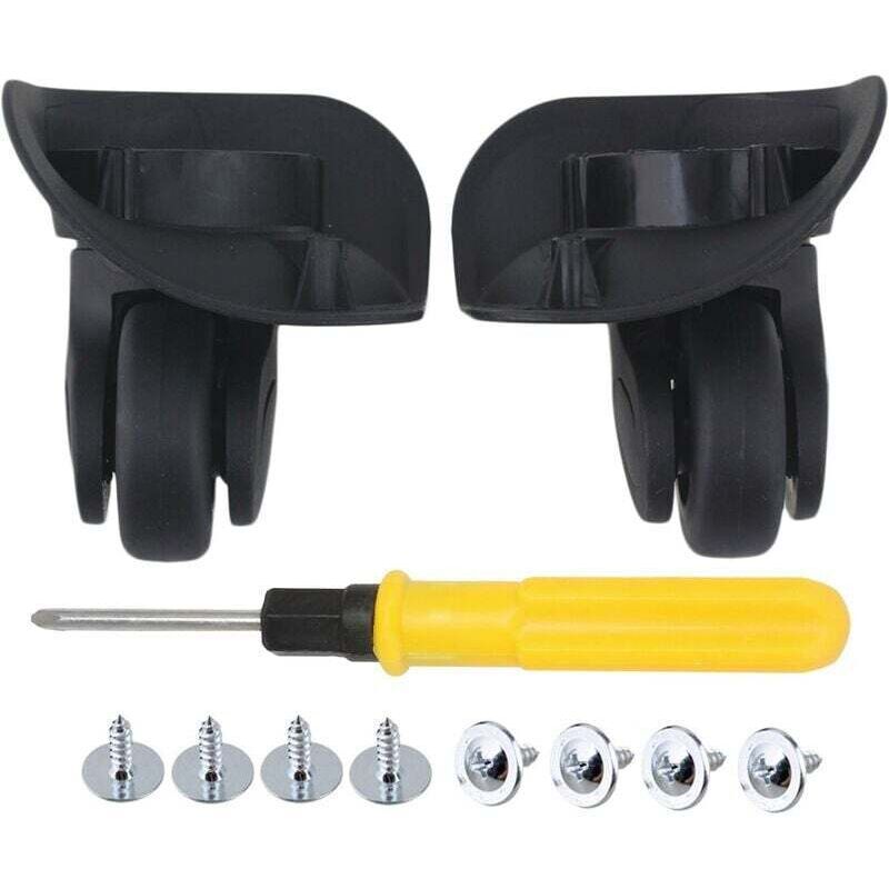 Aiperq - 1 par de ruedas negras para maletas, ruedas giratorias de 360 grados, 91 x 107 x 49 mm - Ruedas